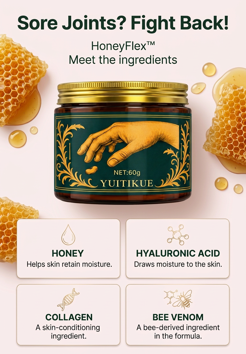 HoneyFlex ingredient graphic with FAEFEF background