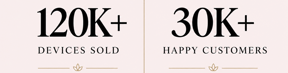 Updated social-proof graphic with blush background and bold text