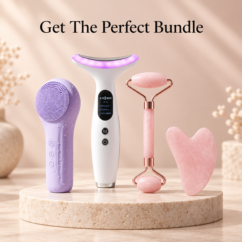 Vyro skincare bundle featuring SkinGlow Pro, PureCleanse, and LumiLift